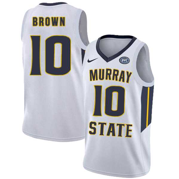 Murray State Racers #10 Tevin Brown White College Basketball Jersey
